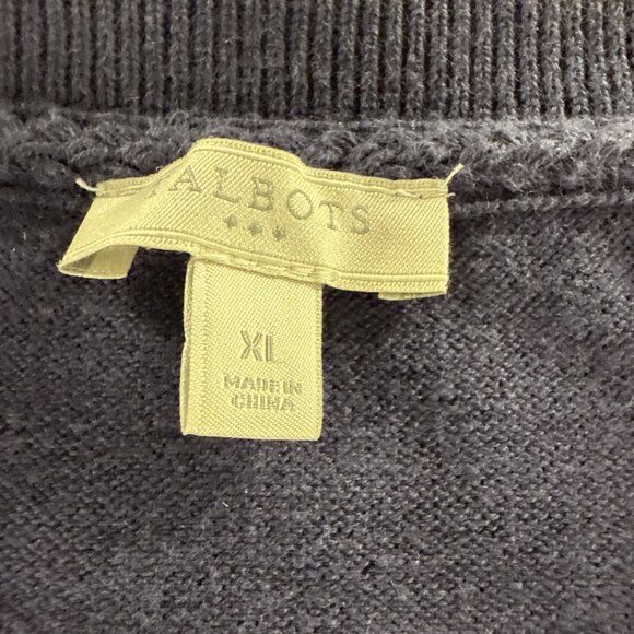 Talbots Women’s XL Blue 3/4 Sleeve Button Cardigan Sweater - Picture 4 of 9